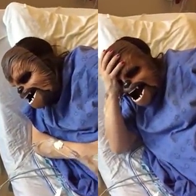 [쿠키영상] ‘복면 출산?’ 츄바카 가면 쓰고 출산한 여성 화제!