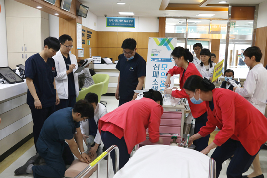 순천향대 천안병원 ‘심폐소생술’ 모의훈련 실시