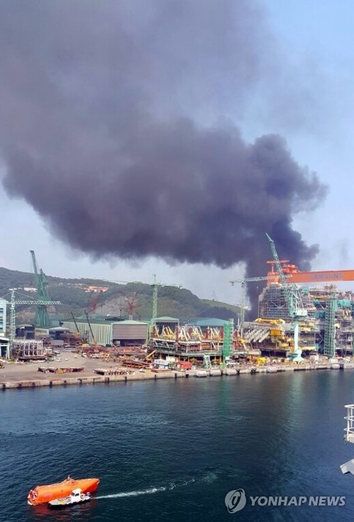 안전불감증에 놓인 삼성重 … 크레인 사고이후 화재 발생