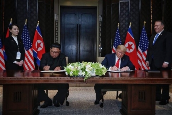 [북미정상회담] 공동합의문, ‘북한 비핵화·체제보장’ 포함…새 북미관계 추진