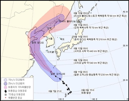 제14호 태풍 ‘야기’, 중국으로 향하나…폭염 지속 전망