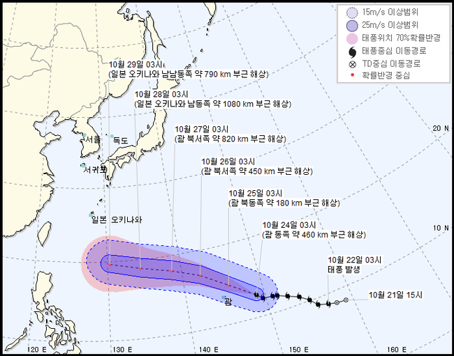 제26호 태풍 ‘위투’, 日 오키나와 향해 북상 중…한반도 영향 가능성은?