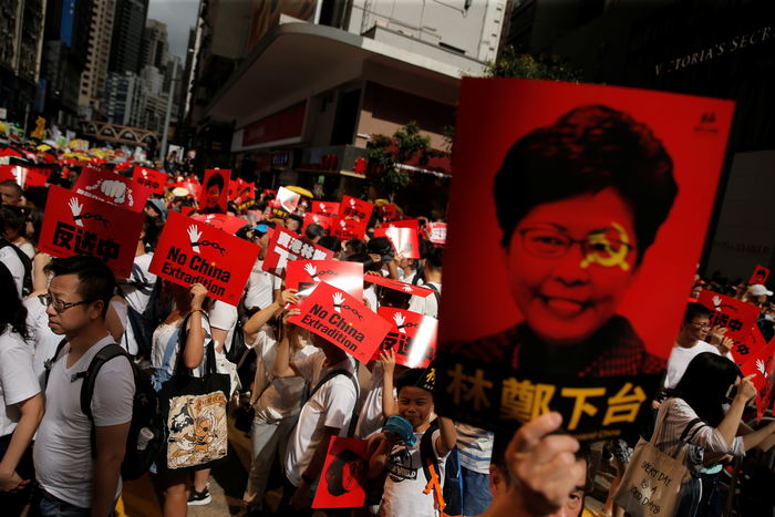 홍콩 거리 가득 메운 '범죄인 중국 송환 반대' 시위