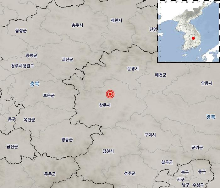 [속보] 기상청 “경북 상주시 북북서쪽서 규모 3.9 지진”