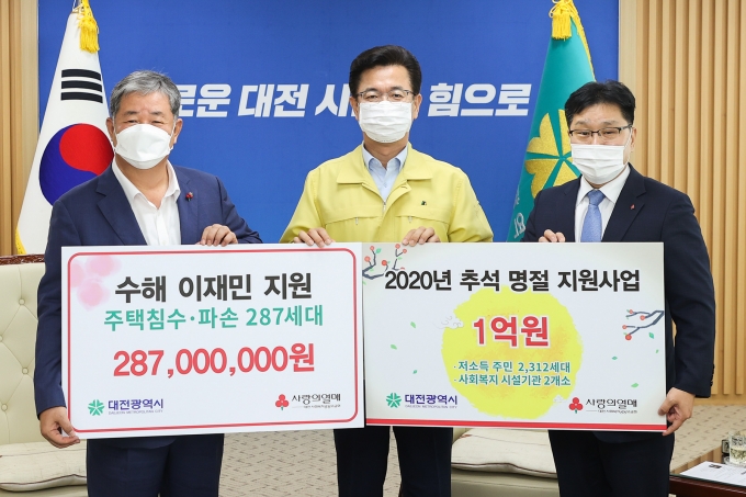사회복지공동모금회, 대전시에 3억 8,700만 원 전달