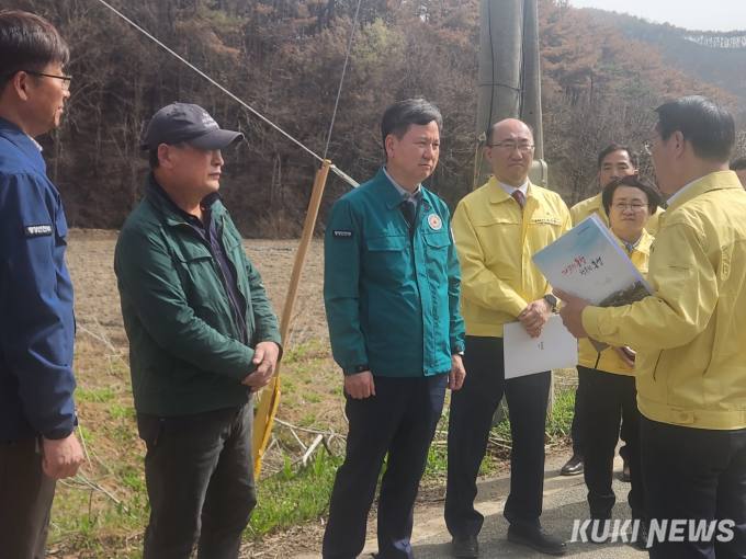한창섭 행안부 차관 홍성 산불 현장·이재민 수용시설 방문